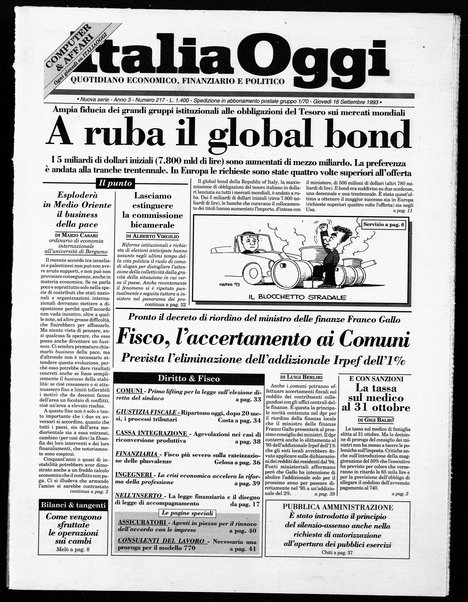 Italia oggi : quotidiano di economia finanza e politica